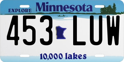 MN license plate 453LUW