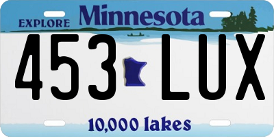 MN license plate 453LUX