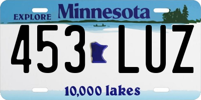 MN license plate 453LUZ