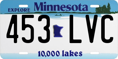 MN license plate 453LVC