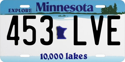 MN license plate 453LVE