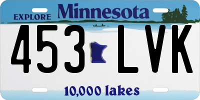 MN license plate 453LVK