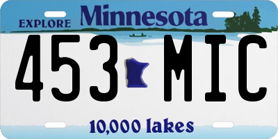 MN license plate 453MIC