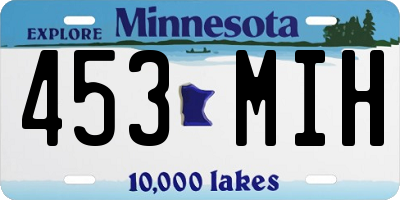 MN license plate 453MIH