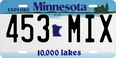 MN license plate 453MIX