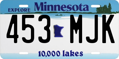 MN license plate 453MJK