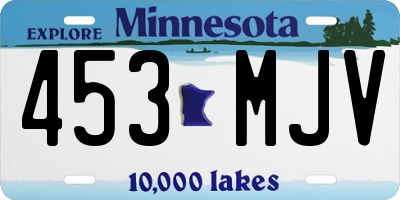 MN license plate 453MJV