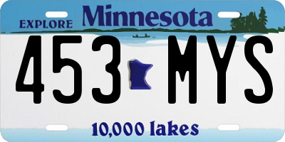 MN license plate 453MYS
