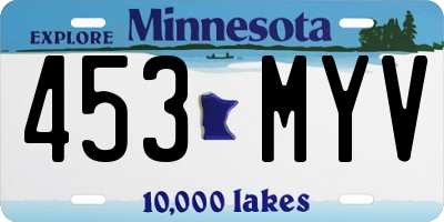 MN license plate 453MYV