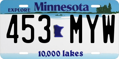 MN license plate 453MYW
