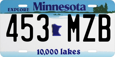 MN license plate 453MZB
