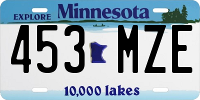 MN license plate 453MZE