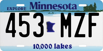 MN license plate 453MZF