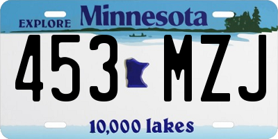 MN license plate 453MZJ