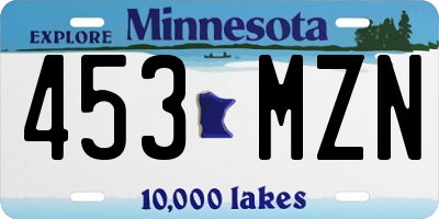 MN license plate 453MZN
