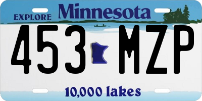 MN license plate 453MZP