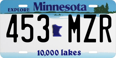 MN license plate 453MZR