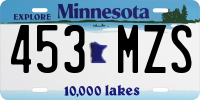 MN license plate 453MZS