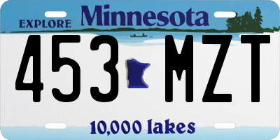 MN license plate 453MZT