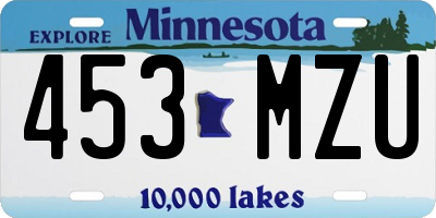 MN license plate 453MZU