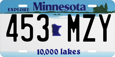 MN license plate 453MZY