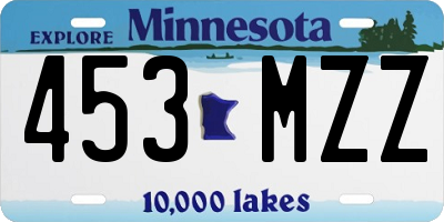 MN license plate 453MZZ