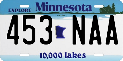 MN license plate 453NAA