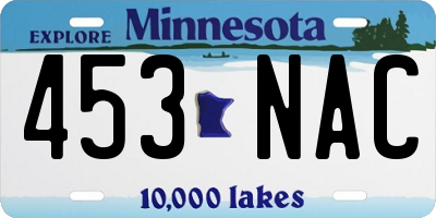 MN license plate 453NAC