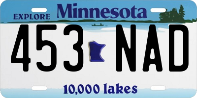 MN license plate 453NAD