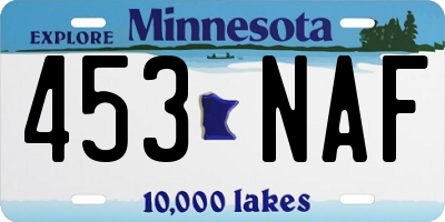 MN license plate 453NAF