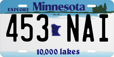MN license plate 453NAI