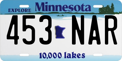 MN license plate 453NAR