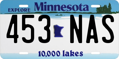 MN license plate 453NAS