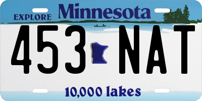 MN license plate 453NAT