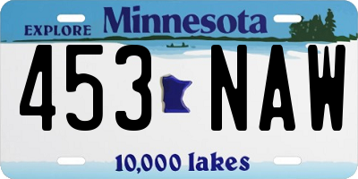 MN license plate 453NAW