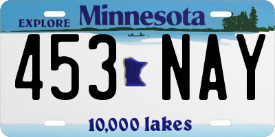 MN license plate 453NAY