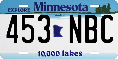 MN license plate 453NBC