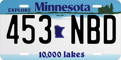 MN license plate 453NBD