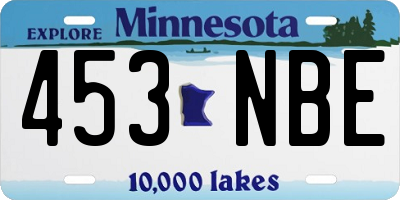 MN license plate 453NBE