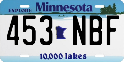 MN license plate 453NBF