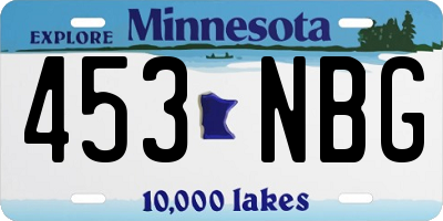 MN license plate 453NBG