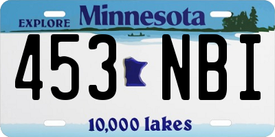 MN license plate 453NBI