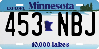 MN license plate 453NBJ