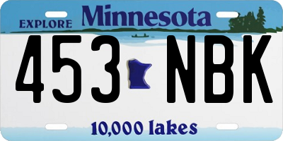 MN license plate 453NBK