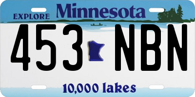 MN license plate 453NBN