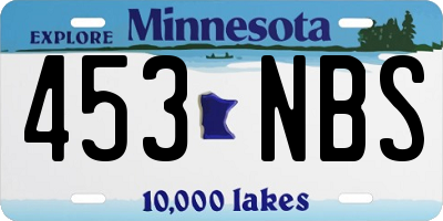 MN license plate 453NBS