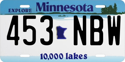 MN license plate 453NBW