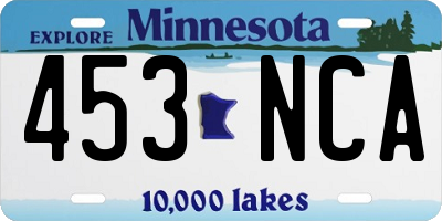 MN license plate 453NCA