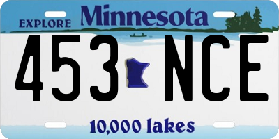 MN license plate 453NCE