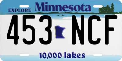 MN license plate 453NCF